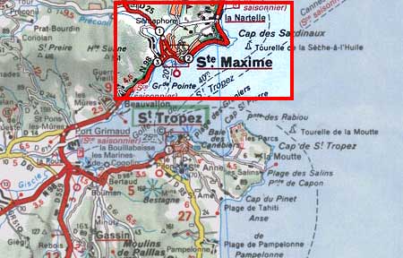 Die nähere Region um St Maxime